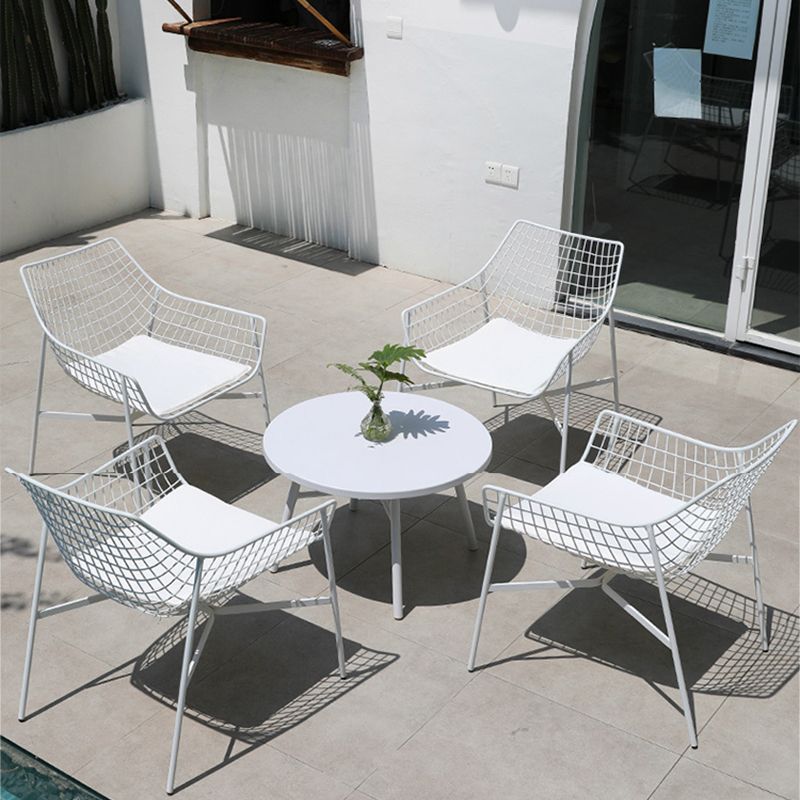 Industrial Rust Resistant Armed Chairs No Natural Variation Metal Dining Armchair