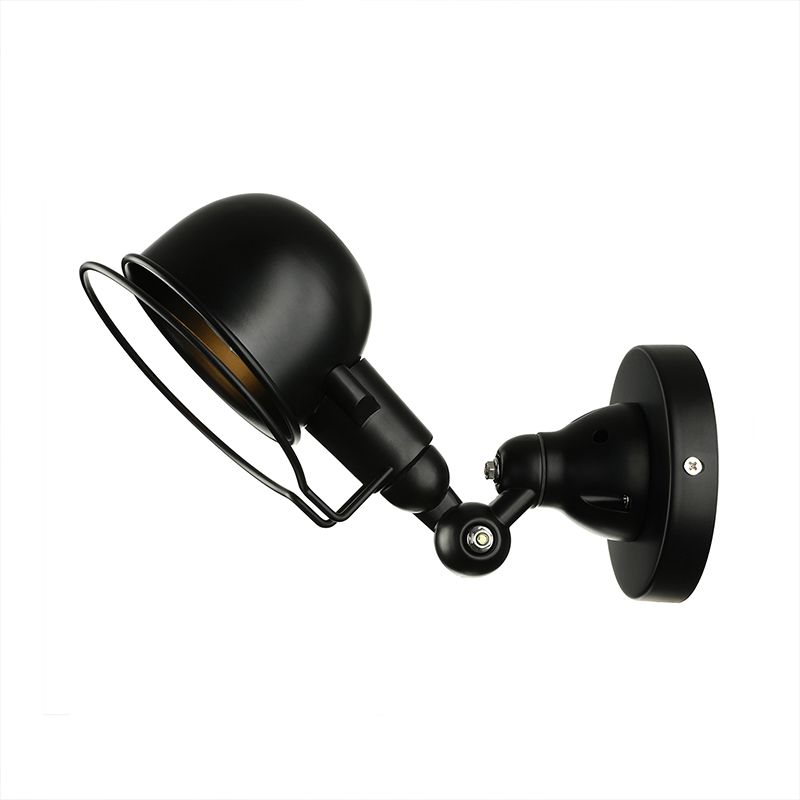 Rust/White Dome Lampa de pared Splique Retro Style 1 Light Comedor iluminación de pared ajustable con anillo