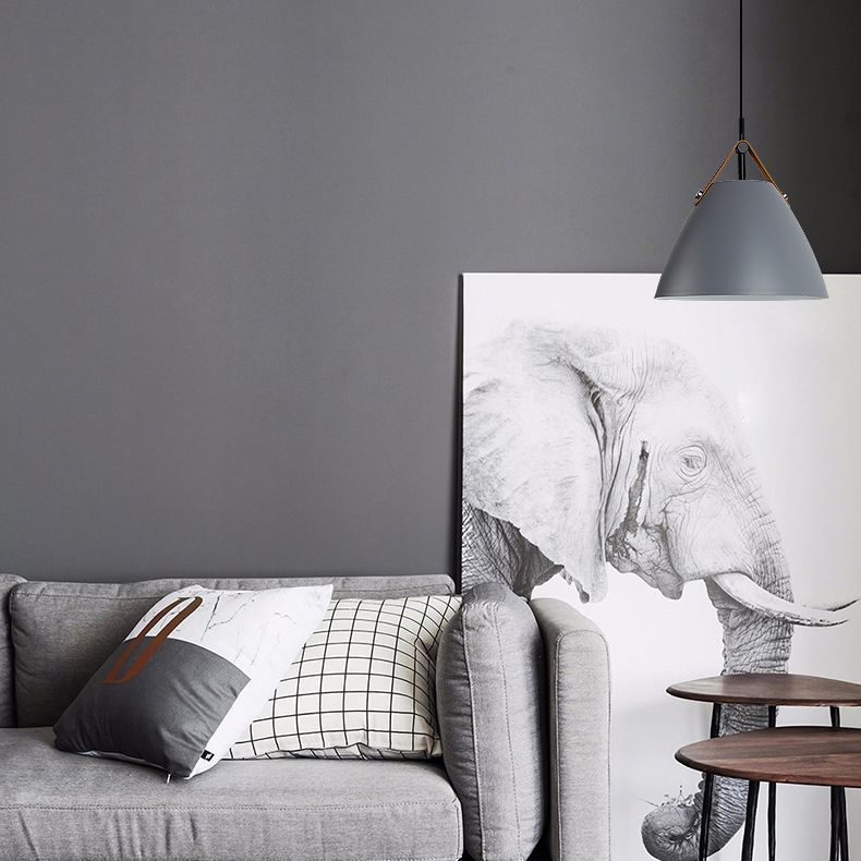 Nordic Macaron Style Hanging Lamp, Conical Shaped Shade Metal Hanging Lighting for Living Room