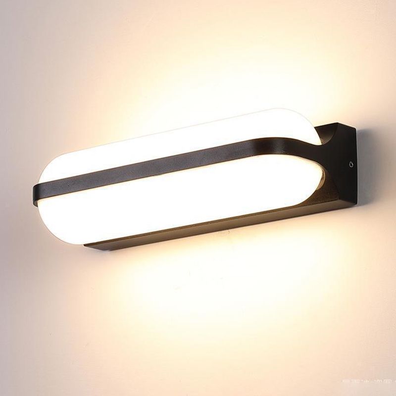 Simple Wall Sconce Waterproof Outdoor Sconce Light Fixture in Black