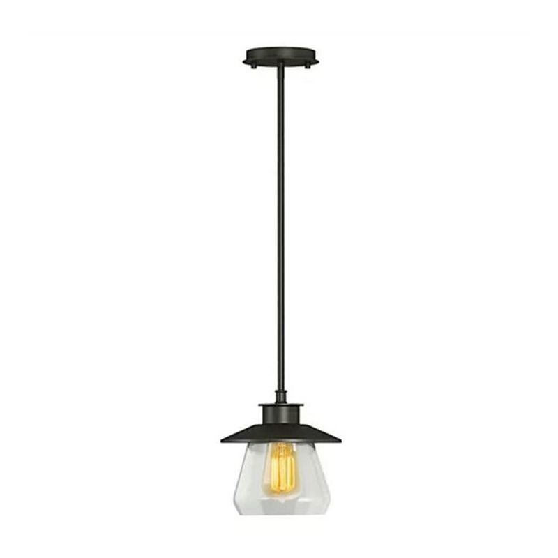 Cono Clear Glass Pendse Light Light Modernismo 1 Cabeza de lámpara colgante negra