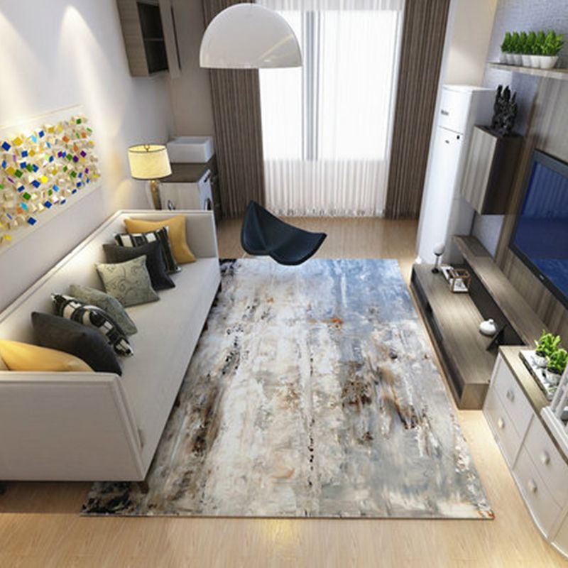 Modern Home Decor Rug Multi Color Abstract Print Area Carpet Synthetics Non-Slip Backing Pet Friendly Rug