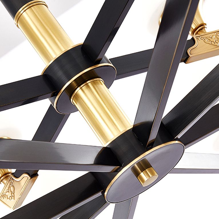 Modern Minimalism Style Cylindrical Hanging Chandelier Copper Ceiling Chandelier