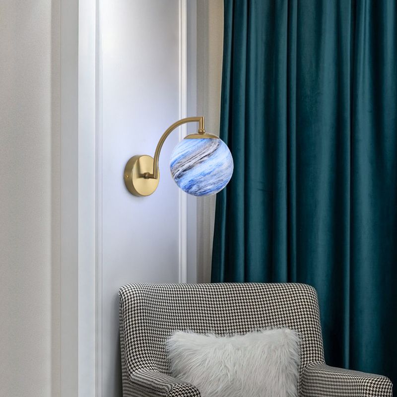 Single Golden/Black Vanity Light Modern Glass Shaded Bath Bar