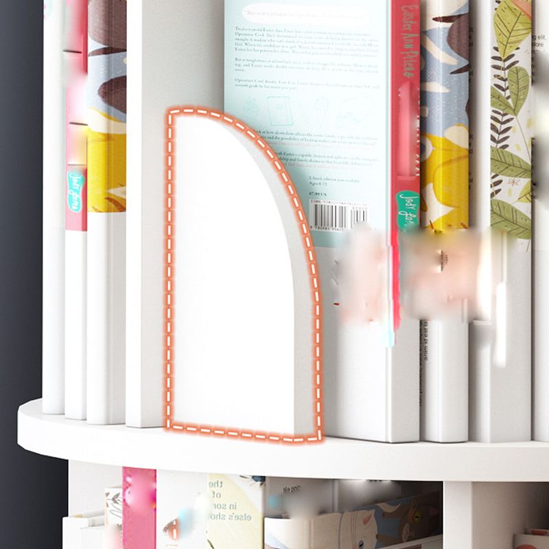 Round Rotatable Bookcase Wooden Closed Storage Bookshelf for Home Office, 16" / 18" W