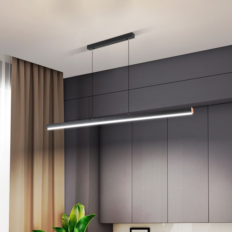 Linear Pendant Chandelier Contemporary Metal 1 Light Island Pendant