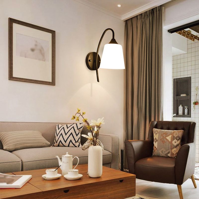 Aparcos de pared de pared de cono de 1 luces de estilo de pared de vidrio de estilo simple