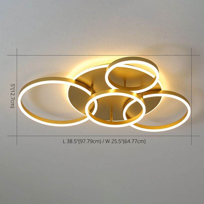 Kruisende cirkels Multi-Lights LED-plafondlamp Moderne stijl Eenvoud Inbouwverlichtingsarmatuur voor woonkamer