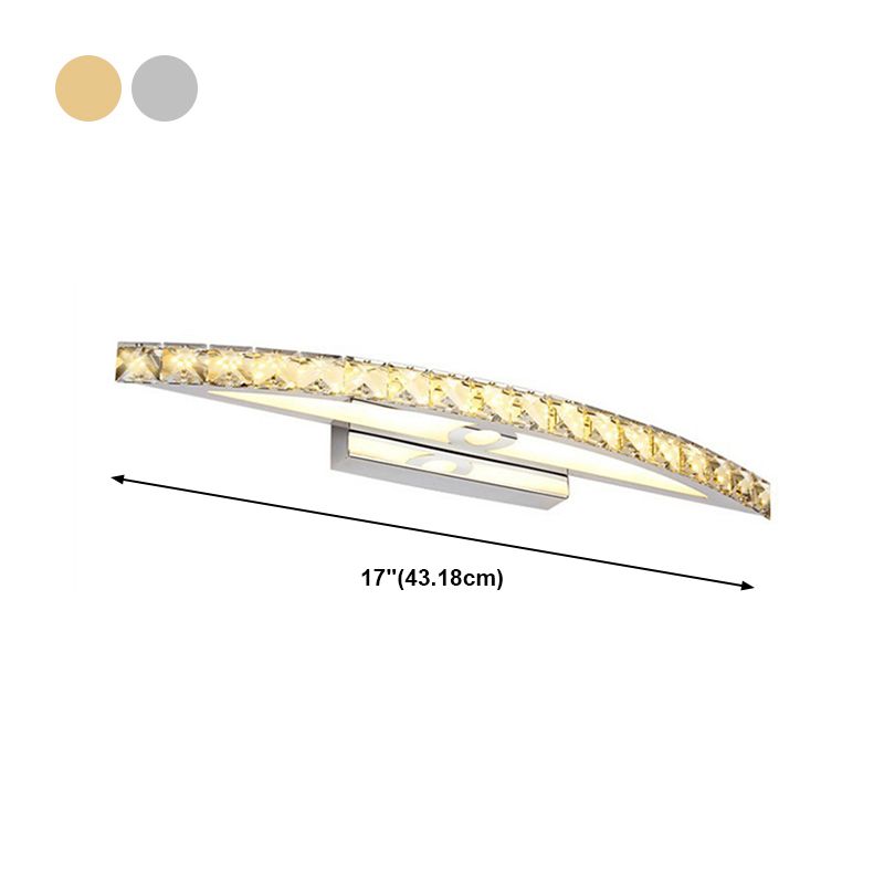 1 Light Geometric Vanity Lighting Fixtures Modern Style Crystal LED Mirror Lights