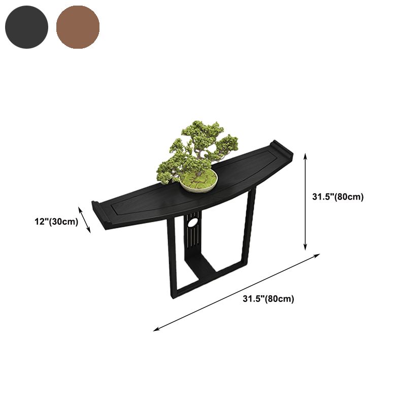 11.8" W Oval Console Table Mid-Century Modern Solid Wood Console
