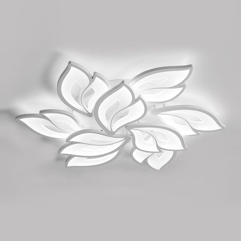 Lámpara de techo empotrada moderna con forma de flor LED para sala de estar