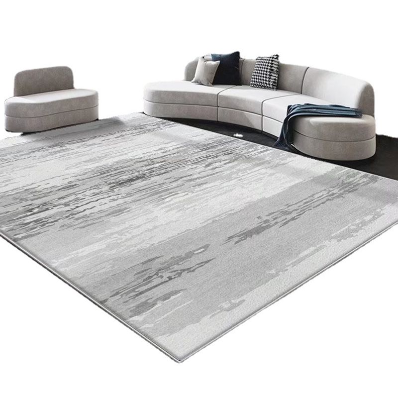 Dark Gray Gorgeous Rug Polyester Graphic Rug Stain Resistant Rug for Living Room