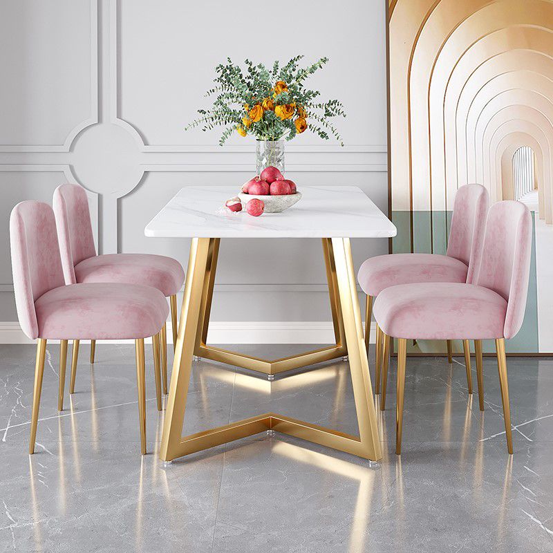 Traditional Luxury Stone Furniture Rectangle Double Pedestal Dining Site Table