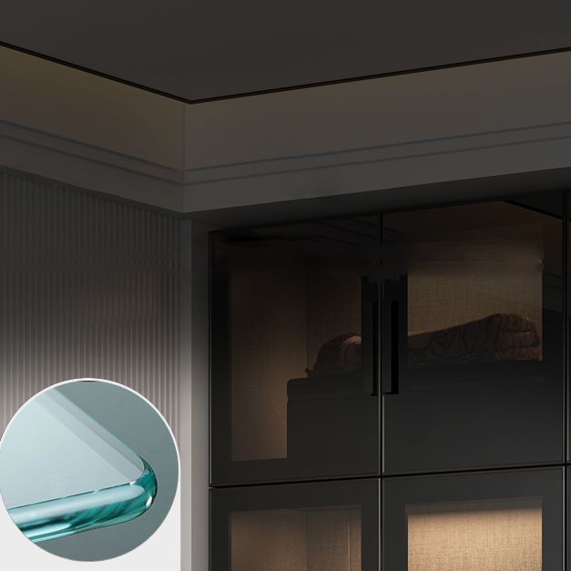 Modern Style Storage Cabinet for Home Mirrored Finish Cabinet with Glass Door