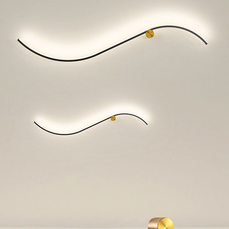 Aluminum Linear Wall Light Nordic Style 1 Light LED Wall Sconce for Living Room