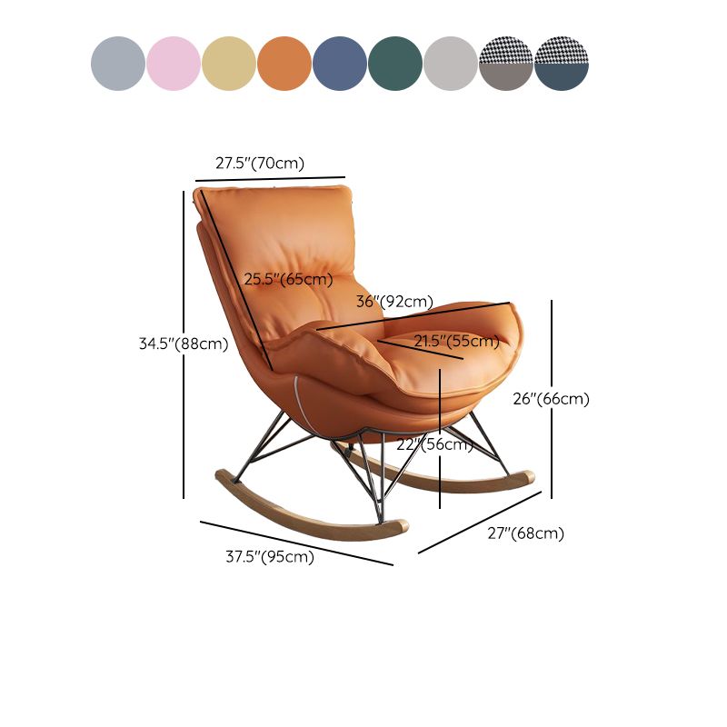 Contemporary Rocking Chair Faux Leather Waterproof Glider Chair with Removable Cushions