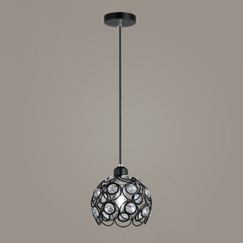 Nordic Style Pendant Lamp Global Suspension Lighting with Crystal Shade