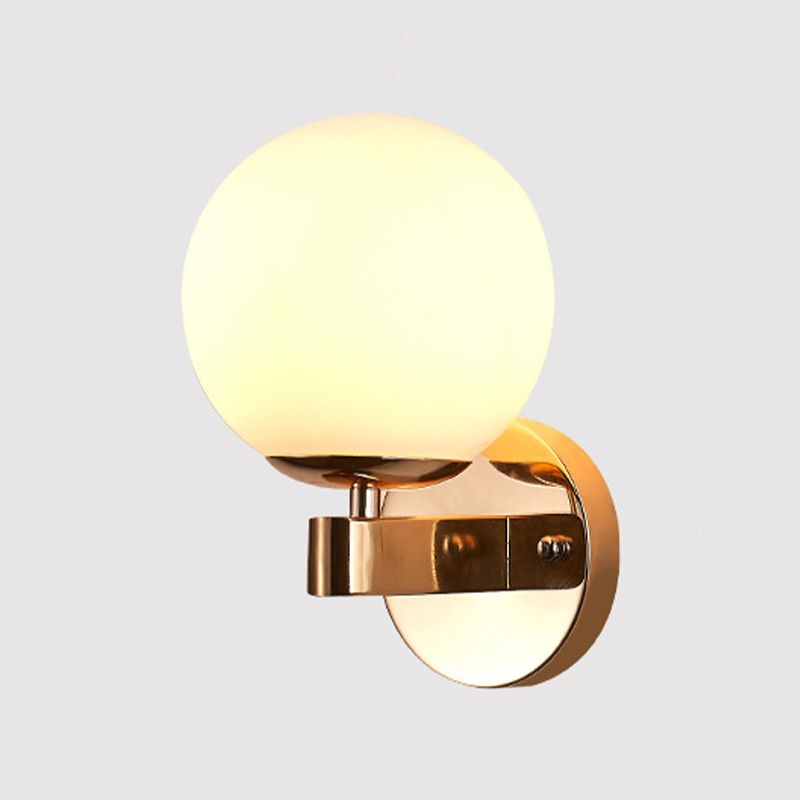 Modern Style Globe Shade Wall Light Glass 1 Light Sconces for Bedroom