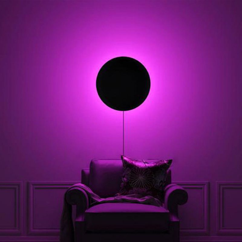Modern Style Circle Wall Light Sconces Metal 1 Light Wall Mounted Light