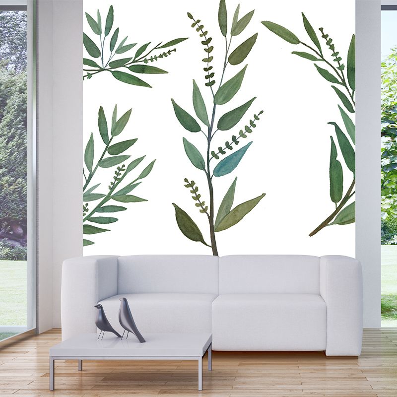 Environment Friendly Tropical Plants Mural Mildew Resistant for Sleeping Room