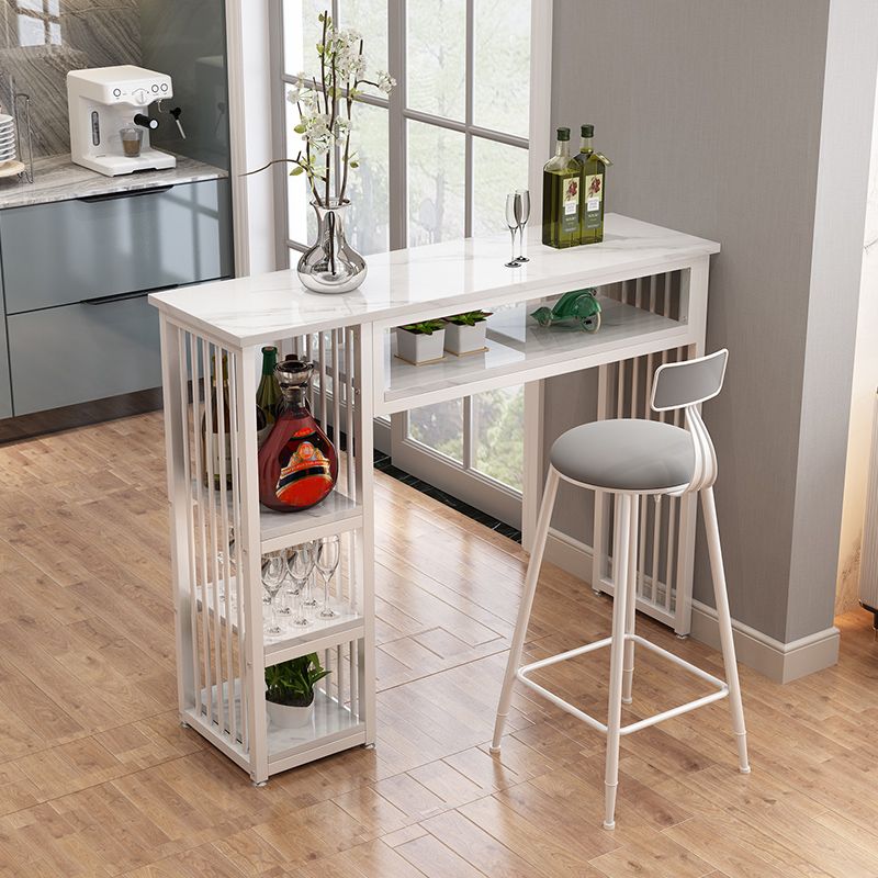Modern Style Wood Bar Stool Table Rectangle Bar Table for Cafe