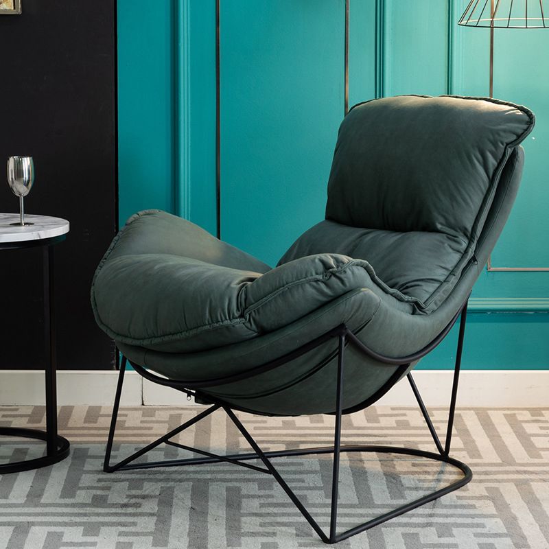 Faux Leather Armless Lounge Chair 34.25" L x 37.40" W x 34.64" H Cushion Back Chair