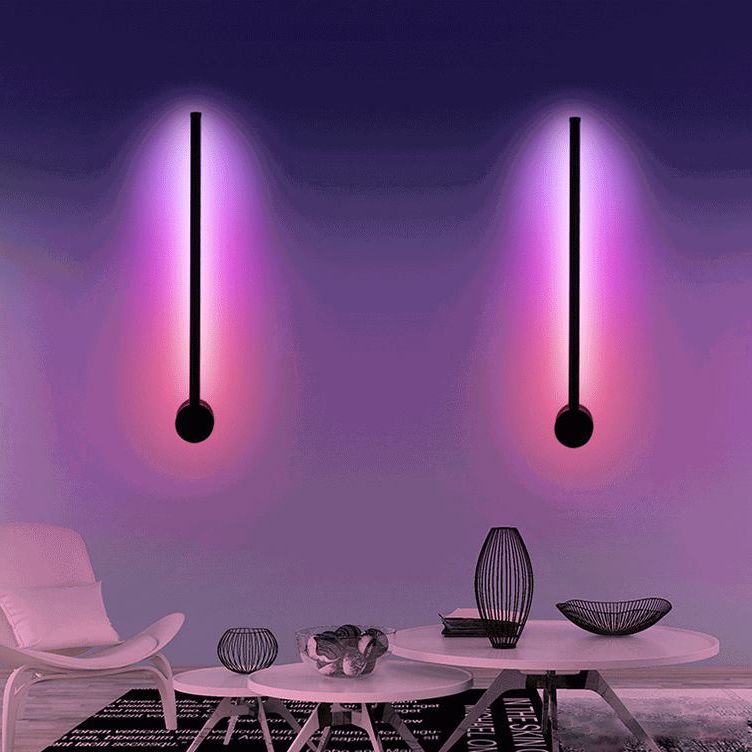 Luz de pared de dormitorio negro de aluminio de estilo simple moderno