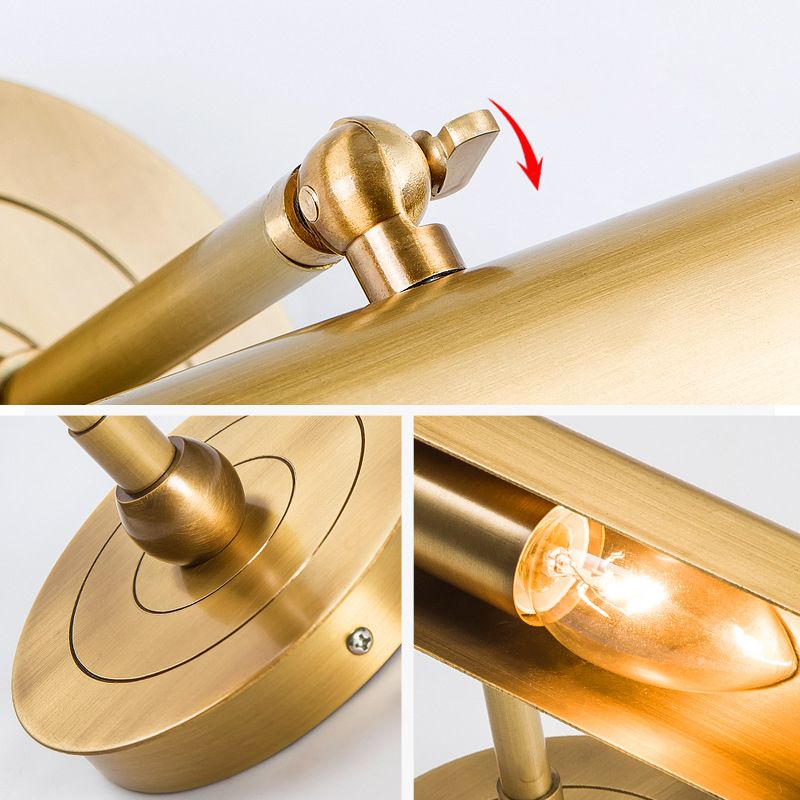 Brass Finish 2-Light Modernism Bathroom Vanity Light LED Bath Bar