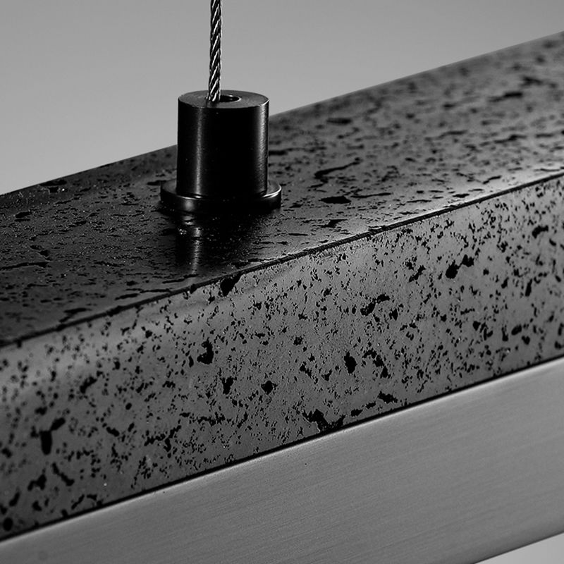 Minimalism LED Hanging Light Linear Island Light Fixture in Black for Dining Room