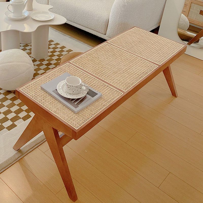 Mid-Century Modern Rectangle Bench Bedroom Seating Bench with Legs