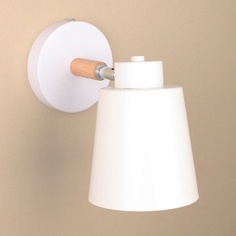 Contemporary Single Black/White Bathroom Vanity Light Shaded Bath Bar with Metal