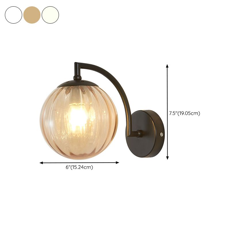Modern Wall Lamp Glass Shade Wall Vanity Lights for Powder Room Washroom