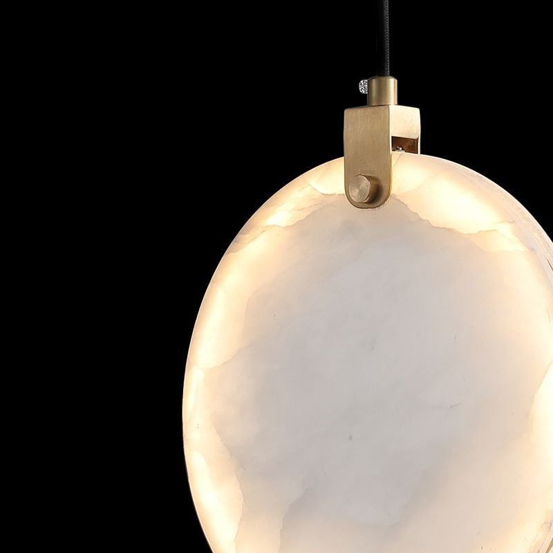 1 Light Round pendant light with Shone Shade Simplicity Hanging Light in White