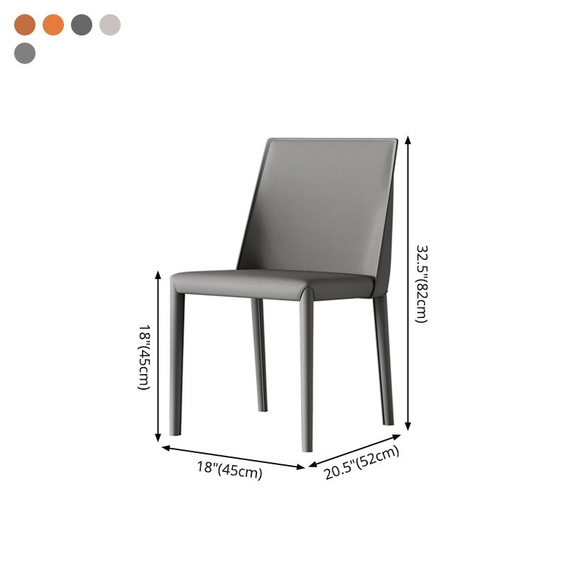 Chaises de salle à manger en cuir de style scandinave Chaises de salle à manger sans accoudoirs pour un usage domestique (Ensemble de 2)