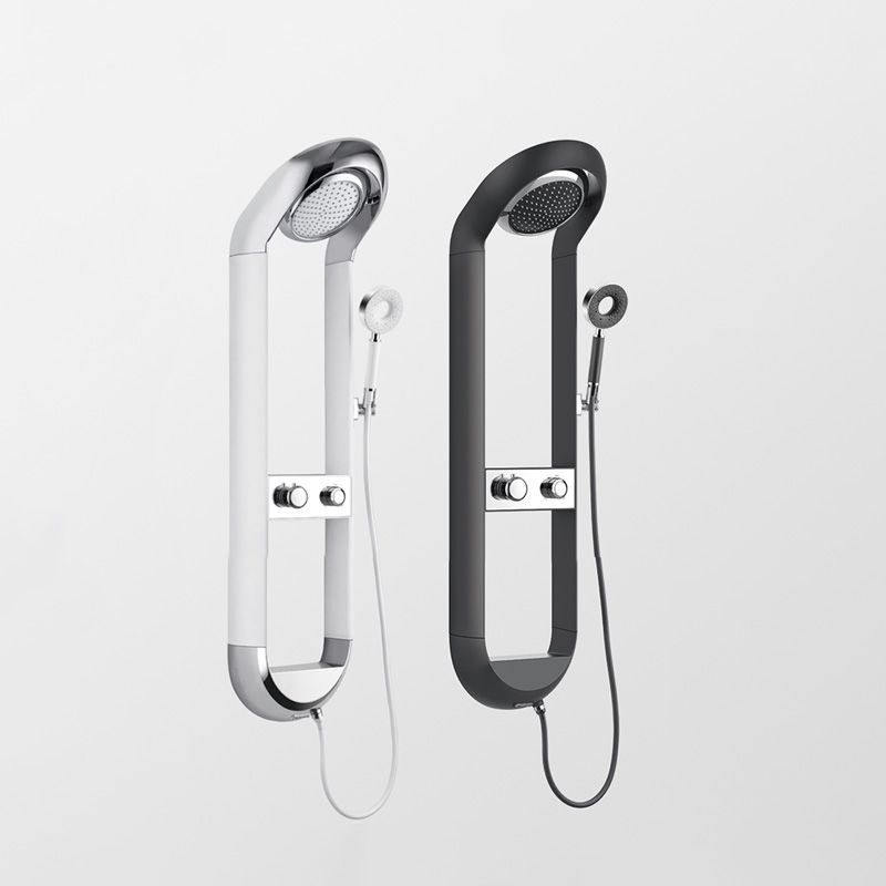 Modern Shower Set Dual Shower Head Slide Bar Thermostatic Wall Mounted Shower System