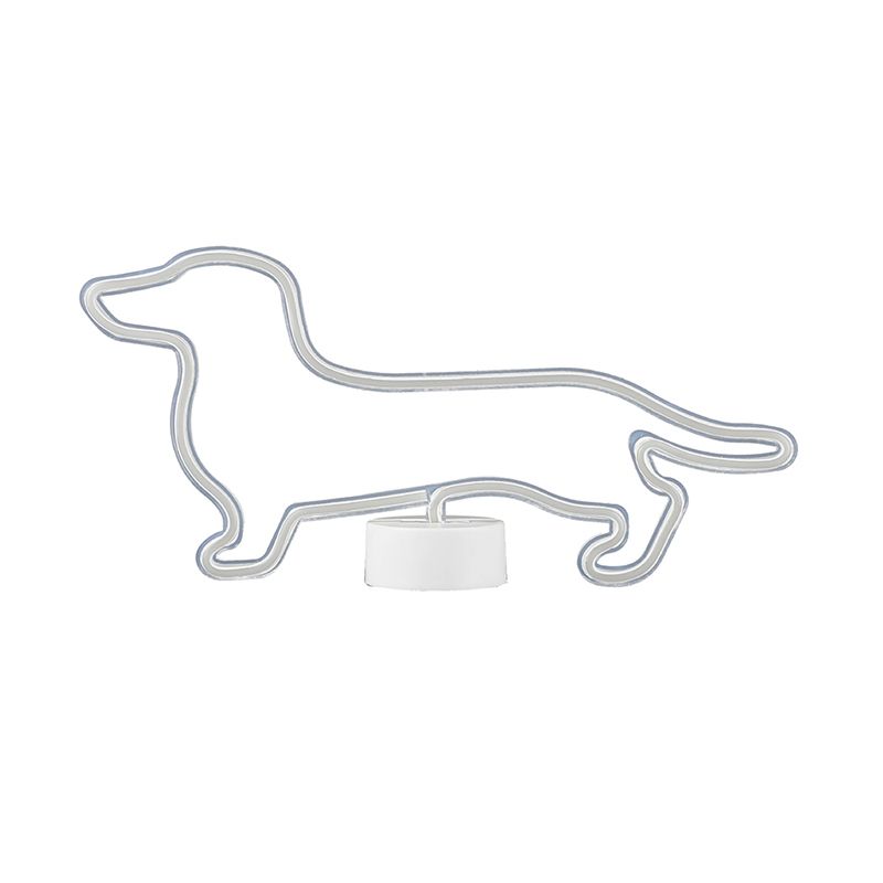 Lampada da parete a forma di cane in plastica a forma di cani a batteria contemporanea a led Luce in bianco in bianco