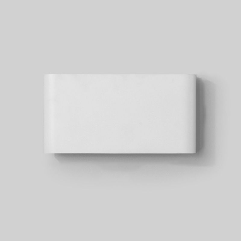 Contemporary LED Wall Mount Fixture in Dark Black / White Rectangle Wall Sconce