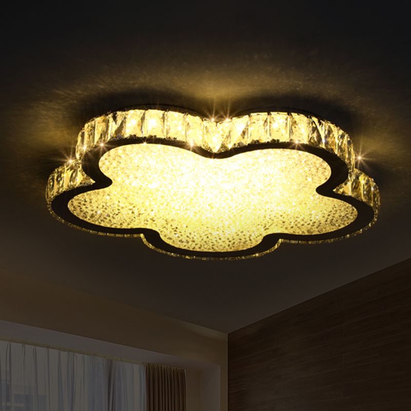Lampada da soffitto moderna acrilico LED della camera da letto con cristallo trasparente racchiuso in luce calda/bianca/telecomando Stepless Dimming, 12.5 "/20.5 "/24.5" W