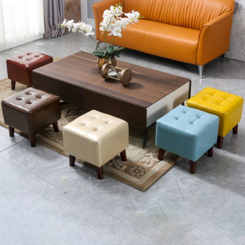 Yellow Modern Standard Stain Resistant Square Indoor Standard