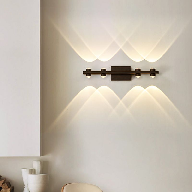 Lampada a montaggio a parete lineare moderna lampada a parete in metallo a 1 luce per bagno