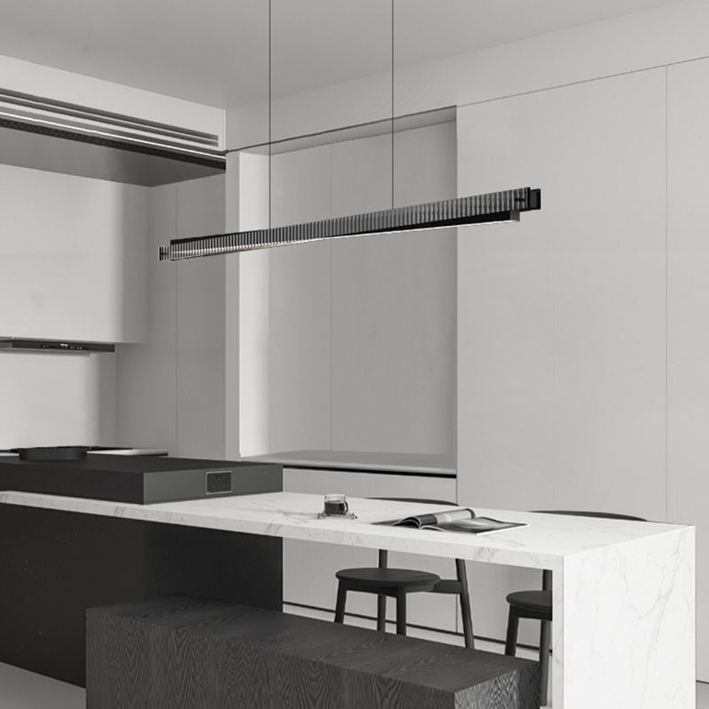 Black Ceiling Pendant Light Modern LED Island Fixture for Kitchen