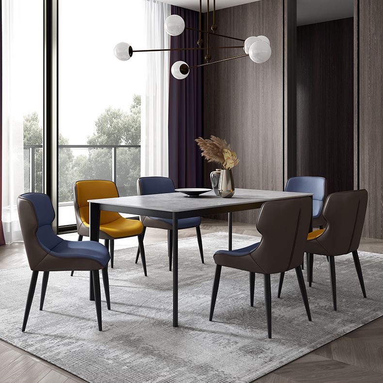 Modern 1/4/7 Pieces Dining Set Rectangle Sintered Stone Dining Table Set