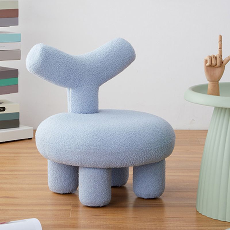 Armless Parsons Chair Wool Chair Fixed Back Chair for Living Room