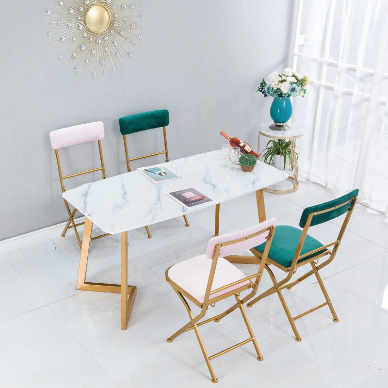 1/5 Pieces Nordic Dining Set Rectangle Stone Dining Table for Dining Room