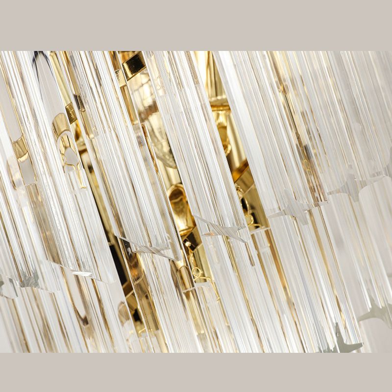 Goldene Staggerwandlampe im modernen künstlerischen Stil Elektroplat Eisenwandlicht mit Kristallschatten