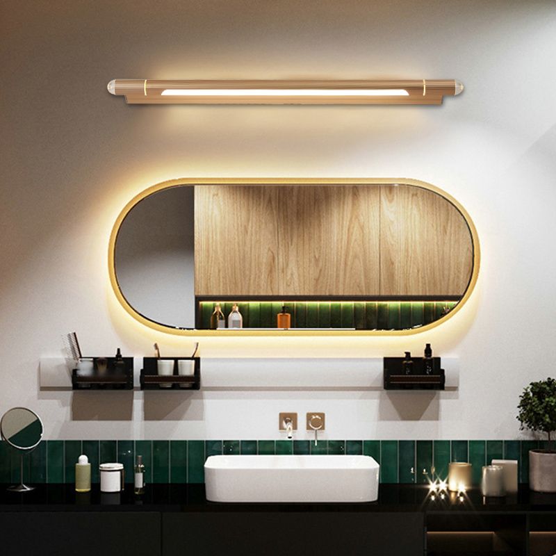 Postmodern Style Strip Shape Wall Lighting Metal 1 Light Wall Sconces for Shower Room