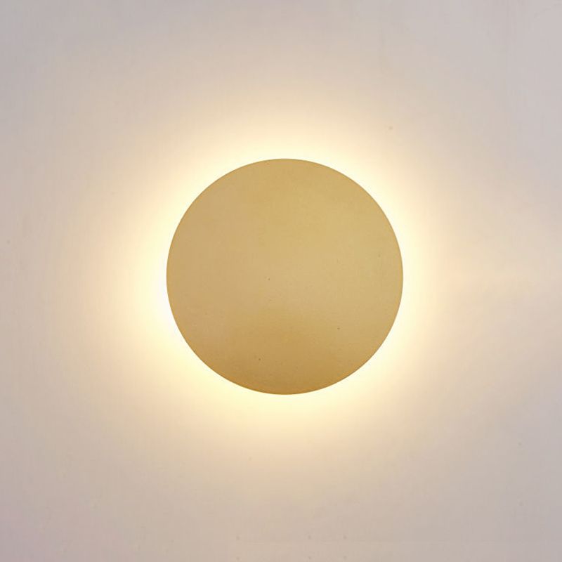 Round LED Wall Mount Light 1-Light Wall Sconce Light with Iron Shade for Living Room