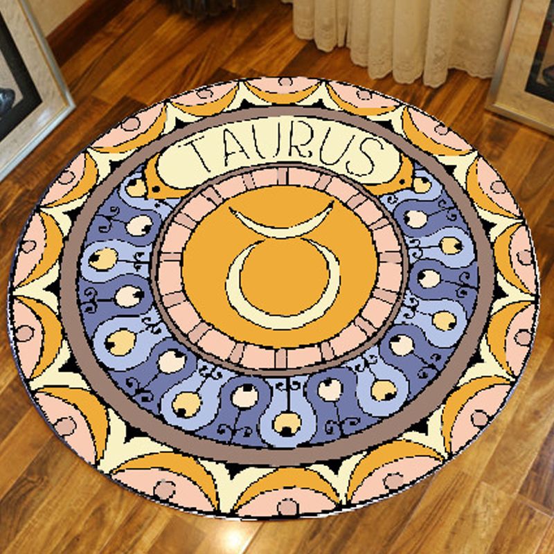 Modern Cartoon Print Rug Multi-Color Polyster Area Rug Anti-Slip Backing Machine Washable Carpet for Kids Room