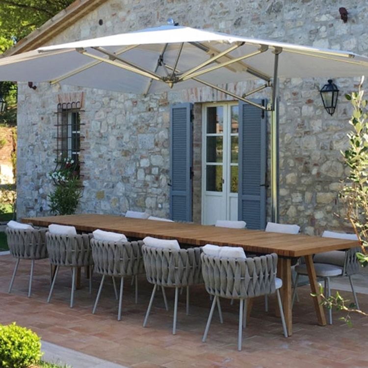 Contemporary Aluminum Coffee Table Metal Frame Outdoor Dining Table