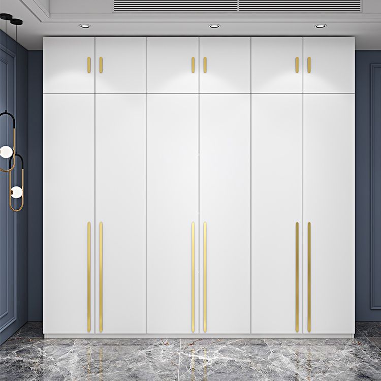 White Colour Wooden Wardrobe Soft Close Door Wardrobe Closet with Garment Rod